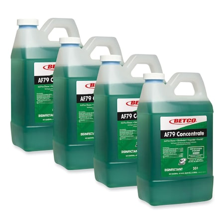 Betco AF79 Acid-Free Bathroom Cleaner Concentrate, Ocean Breeze Scent, 2 L Bottle, 4PK 3314700